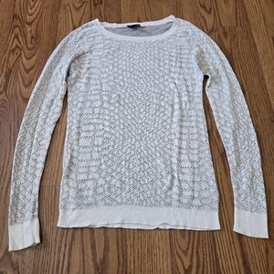 Express Snakeskin White Gray Sweater Crew Neck Lightweight Python Casual Work XS